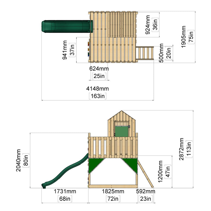 Cabane enfant sur pilotis PolarPlay Lumière étoilée